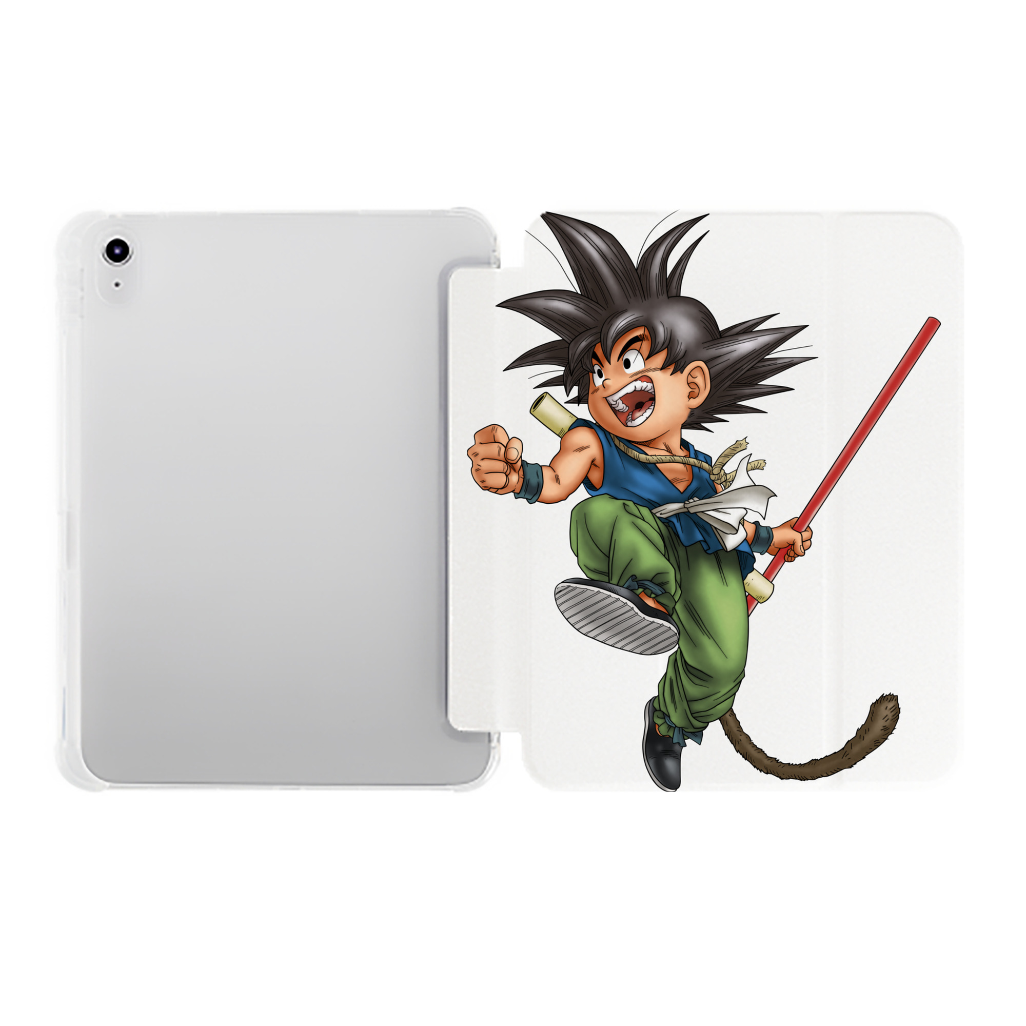 （画像用） ドラゴンボール 孫悟空（そん ごくう）Son Goku カカロット DRAGON BALL Kakarotto IPad ケース ペン収納付き 三つ折りスタンド PUレザー×シリコン 対応機種9.5/10.5/10.9インチ